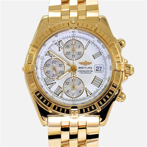 breitling white gold|gold breitling watch vintage.